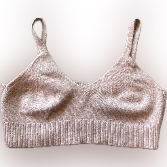 Tops - Women's Ribbed Knit Bralette - Cream